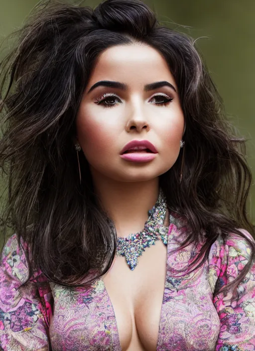 Image similar to portrait of demi rose wearing longyi, by francis giancobetti, natural light, detailed face, canon eos c 3 0 0, ƒ 1. 8, 3 5 mm, 8 k, medium - format print, full body shot