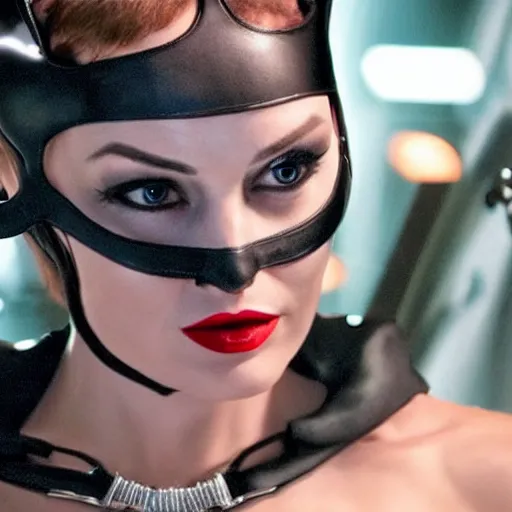 Image similar to real-life Catwoman, cinematic, Wide-shot, atmospheric lighting, directed by Quentin Tarantino, extreme detail, 8K, movie still