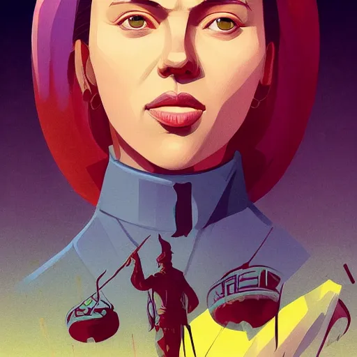 Image similar to face icon stylized minimalist bolshevik leader nadezhda konstantinovna krupskaya played by scarlett johansson, loftis, cory behance hd by jesper ejsing, by rhads, makoto shinkai and lois van baarle, ilya kuvshinov, rossdraws global illumination