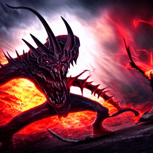 Image similar to a hyper realistic photo of the demon lord aatrox fighting against leg guy the unbeatable on a barren hellscape surrounded by a ring of fire, ultra detailed, hdr, 8 k