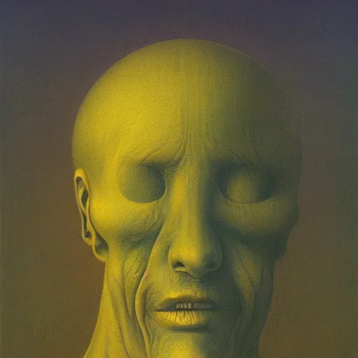 Image similar to zealot by Zdzisław Beksiński, oil on canvas