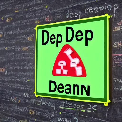 Image similar to a sign that says deep learning