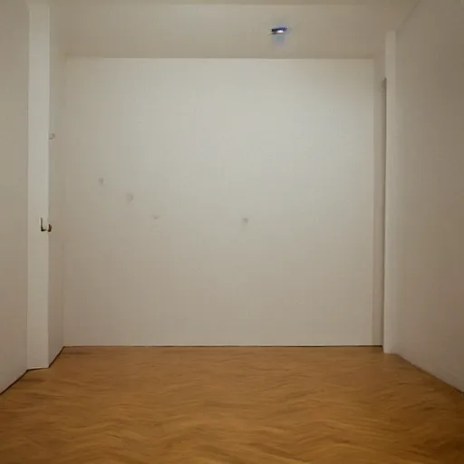 Prompt: empty room, photo by wiliam egglestone