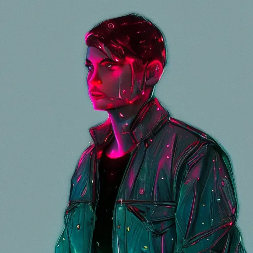 Image similar to a human portrait made out of rain, neon light, beautiful, rendered in octane, unreal engine, comic book art