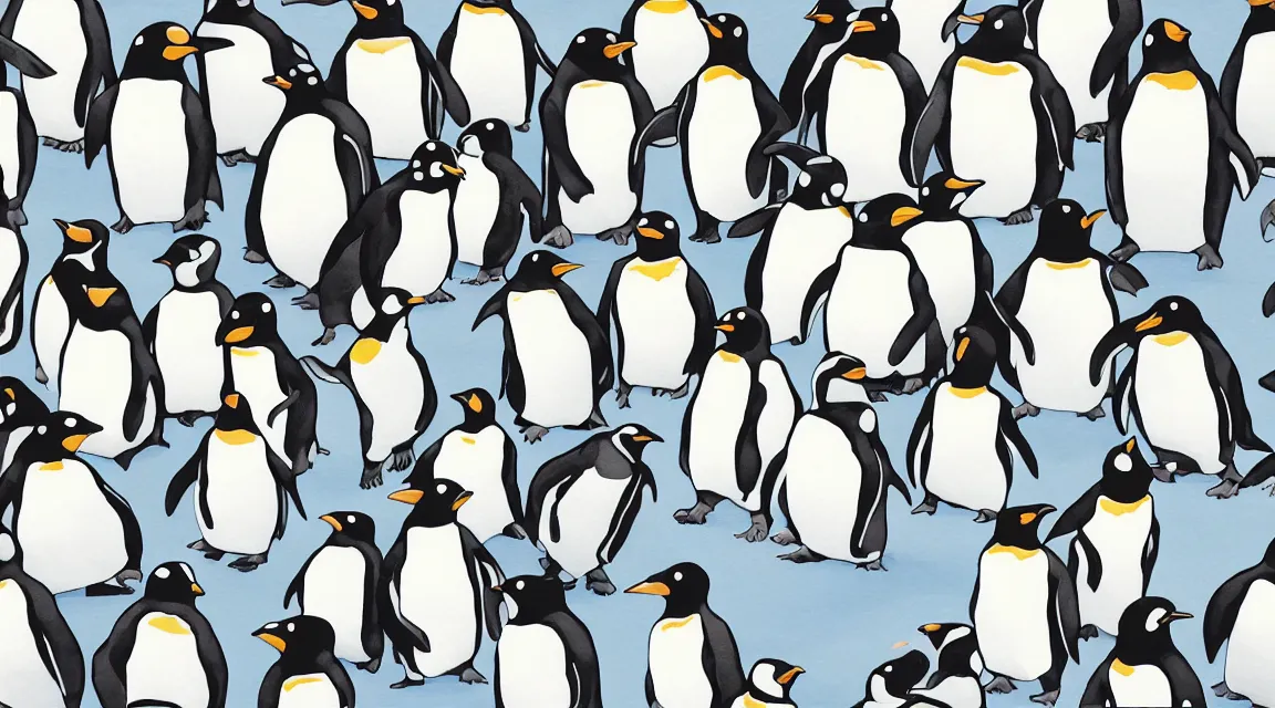 Prompt: Linux Tux penguin wallpaper painted by Rubens