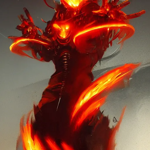 Image similar to bionic devil flames by greg rutkowski