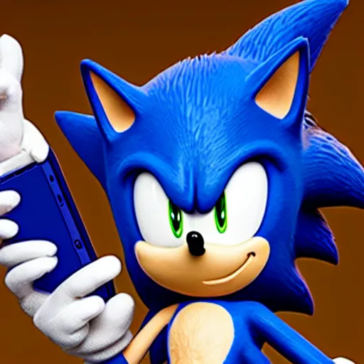 Prompt: sonic the hedgehog doomscrolls his phone on the toilet. photojournalism, award winning, documentary, cover story