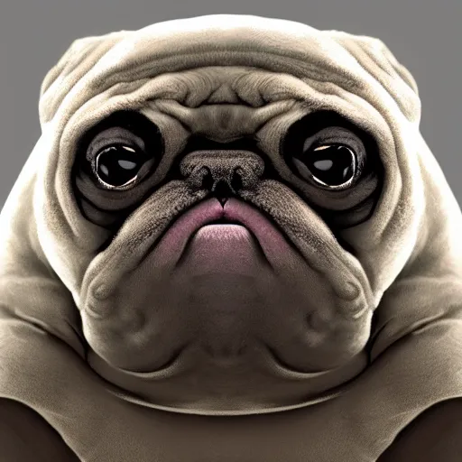 Image similar to A tardigrade with the eyes and mouth of a pug, national geographic-file-photograph, paywall-content, premium-award-winning, trending on artstation