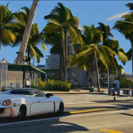 Image similar to Grand theft auto 6 in Miami 4k detail