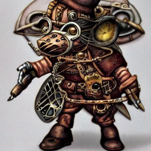 Image similar to steampunk rat warrior