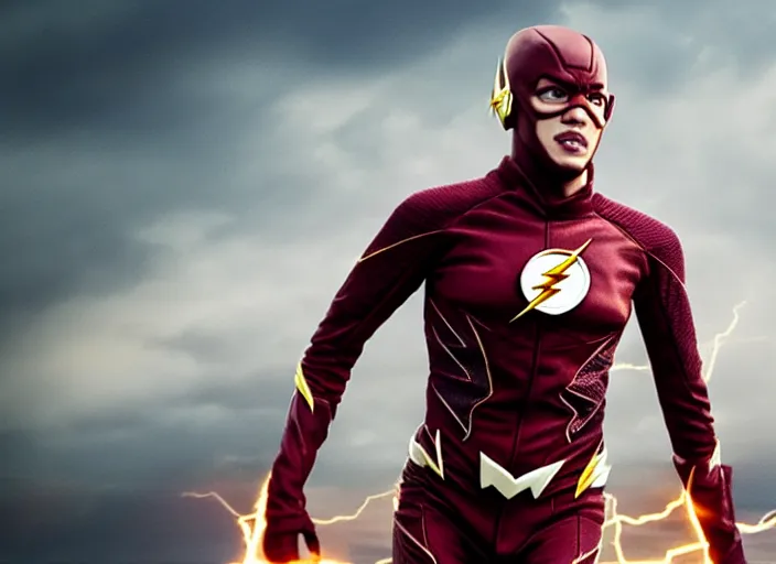 Image similar to film still of candice patton as the flash in the new flash movie, 4 k