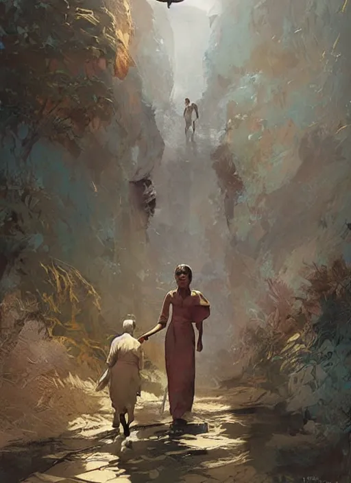 Image similar to poster for an animation film called the last asian slave woman, 8 k, hd, art by craig mullins