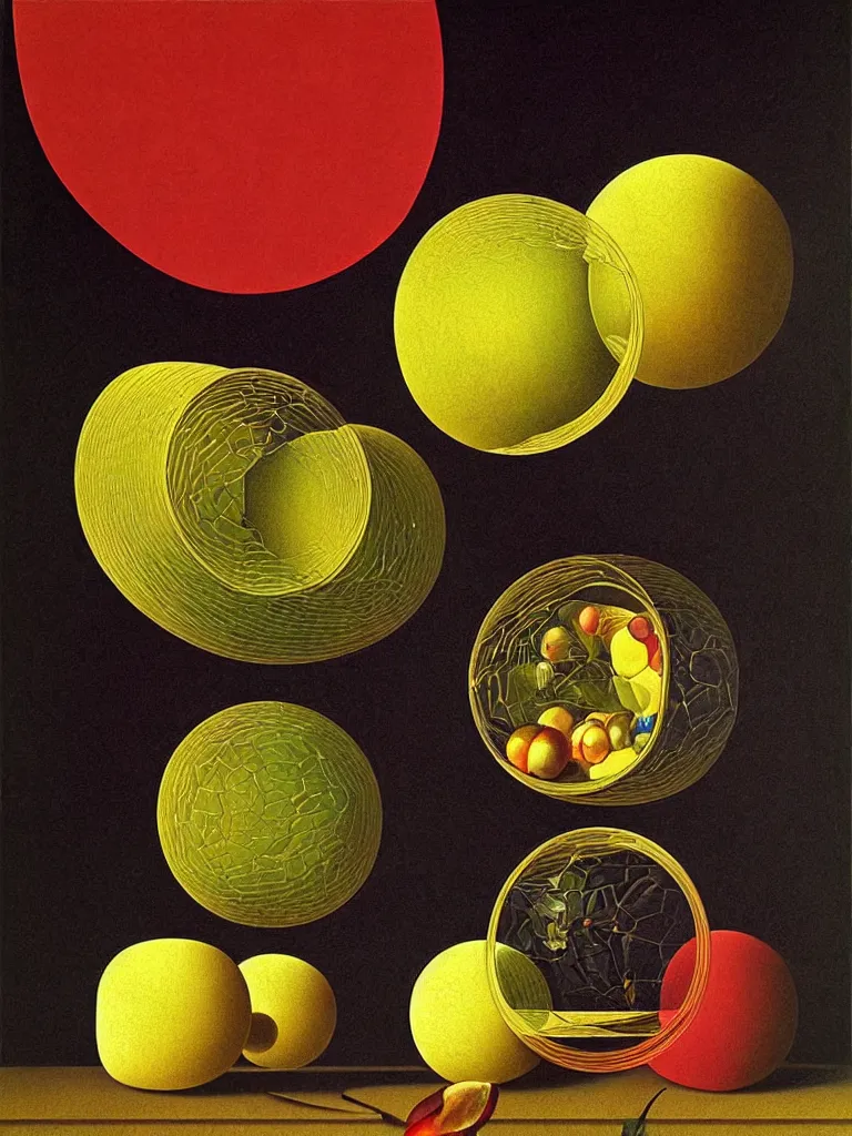 Image similar to hyperrealistic still life portrait of a tesseract, impossible shape, by caravaggio and yosumo okuta, botanical print, surrealism, vivid colors