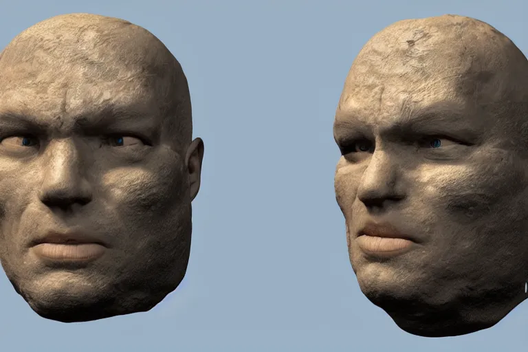 Image similar to 3 d render of a face carved in a mountain, realistic, renderen in unreal engine, 8 k