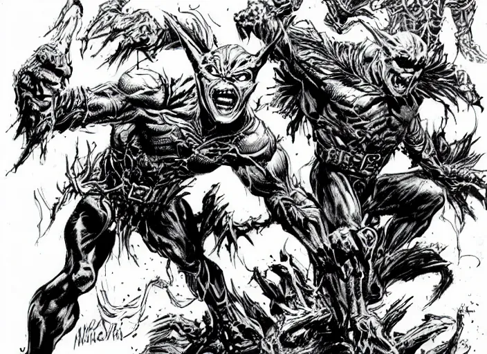 Image similar to green goblin illustration by mike ploog