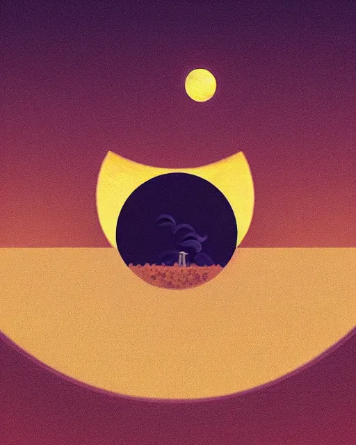 Image similar to beautiful painting of a smiling moon at night, art by mike winkelmann, golden hour, illustration, highly detailed, simple, smooth and clean vector curves, no jagged lines, vector art, smooth, artstation