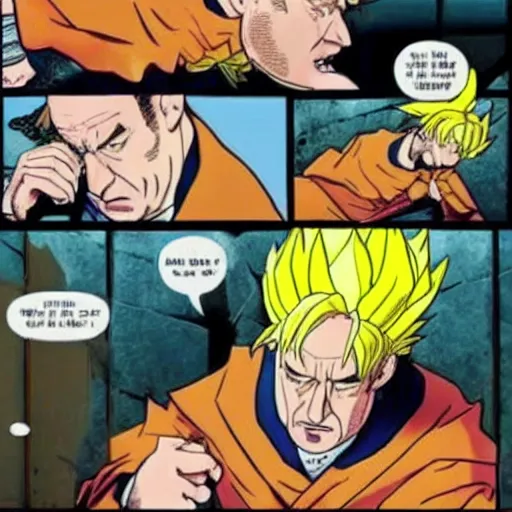 Image similar to saul goodman going super sayian