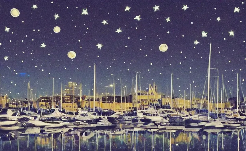 Image similar to night sky full of cats and stars, dreamy, marina style