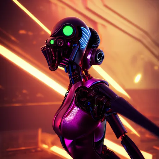 Prompt: synthwave cyborg wasp, detailed face, sharp focus, synthwave art, aesthetic, octane render, raw, cinematic