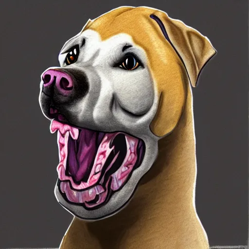 Prompt: hyperrealistic black mouth cur dog as a zombie, artstyle