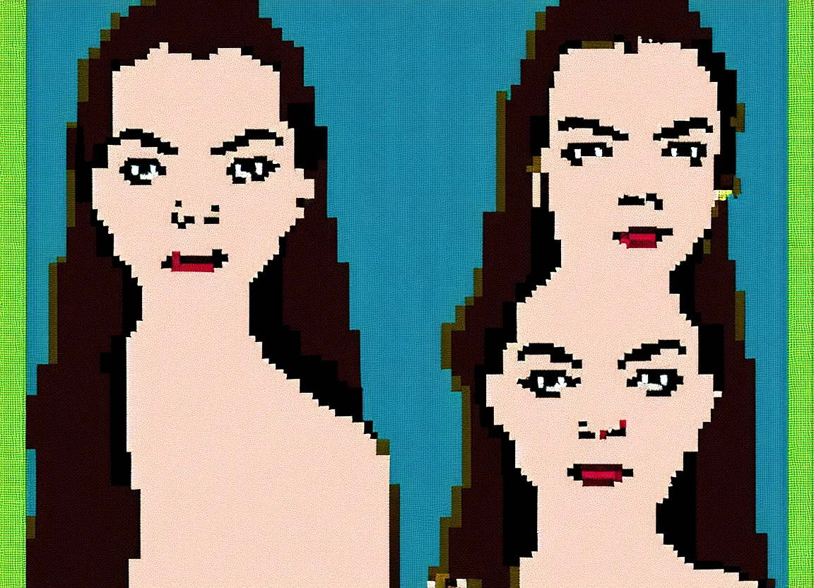 Image similar to pixel art portrait of anya taylor joy