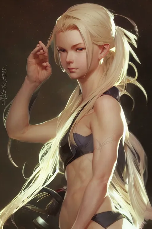 Image similar to ultra realistic illustration, cammy white as anime, intricate, elegant, highly detailed, digital painting, artstation, concept art, smooth, sharp focus, illustration, art by artgerm and greg rutkowski and alphonse mucha and wlop