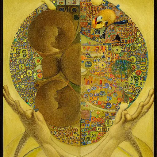 Image similar to complex mathematical equations surrounding human figures, inspired by bosch, klimt, klee, o'keefe. mathematical paradise, smooth parabola, detailed beautiful animals, handwritten equation heaven, calligraphy formula, detailed beautiful plants, 3 d platonic solids, elegant intricate diagrams, beautiful equations, oil paint, color, hyperrealistic, detailed, on loan from louvre, masterpiece