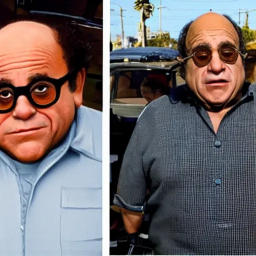 Image similar to Danny DeVito in a GTA loading screen