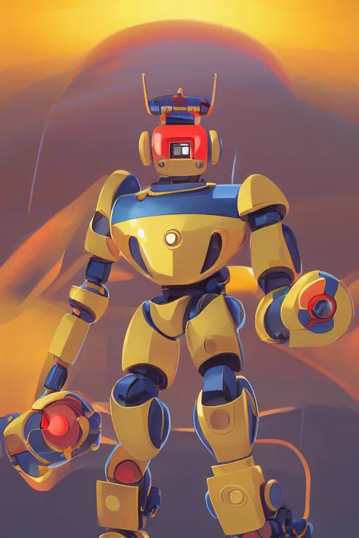 Image similar to metabots medabots medarotto medarot robot minimalist comics, behance hd by jesper ejsing, by rhads, makoto shinkai and lois van baarle, ilya kuvshinov, rossdraws global illumination ray tracing hdr radiating a glowing aura