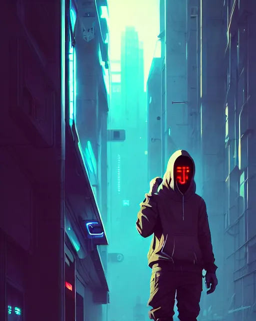 Prompt: cyberpunk synth, hyper - realistic portrait of a man in a hoodie, cyberpunk, anime style, by atey ghailan, by greg rutkowski, by greg tocchini, by james gilleard, by joe fenton, by kaethe butcher, dynamic lighting, gradient light blue, brown, cinematic lighting color scheme, sharp focus, grunge aesthetic
