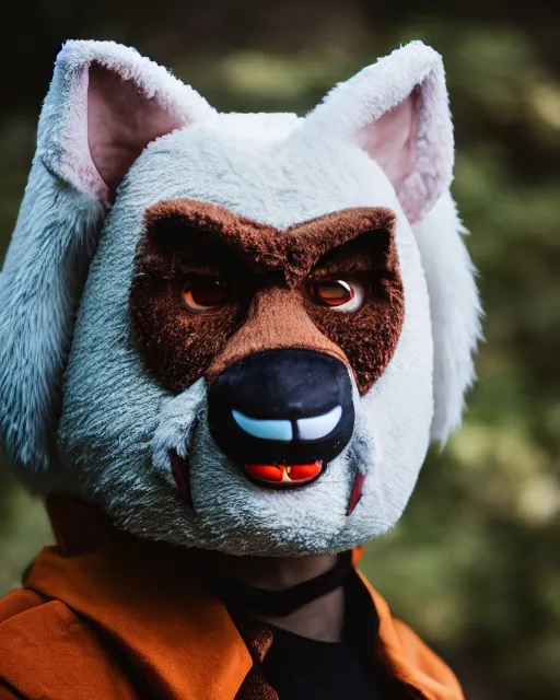 Image similar to portrait photo still of asriel dreemurr fursuit, 8 k, 8 5 mm f 1. 8