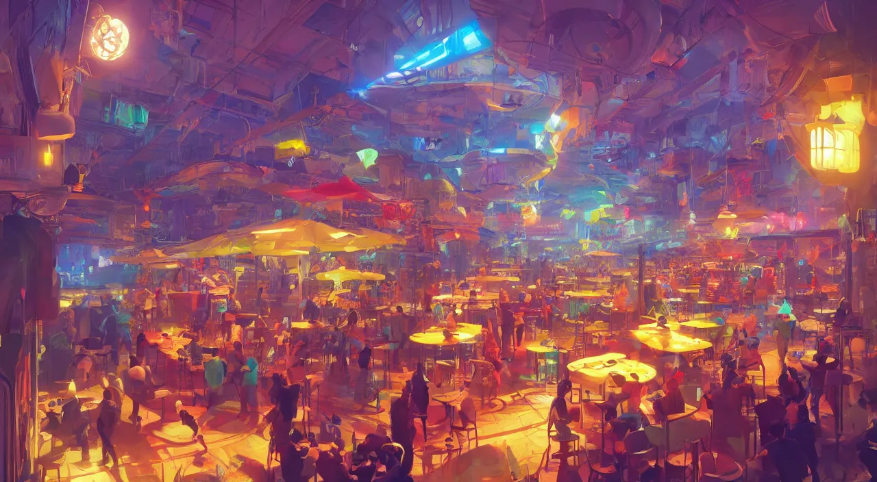 Image similar to bazaar zouk oriantal multicolorful sky shine place mosquet painting stylized digital video game icon global illumination ray tracing 8 k hd resolution, by ilya kuvshinov and cushart krentz and gilleard james