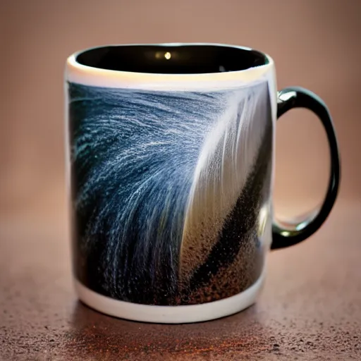 Image similar to award-winning photo of a mug made of pure energy