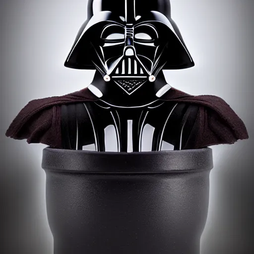 Prompt: Darth vader in a jar by Greg Rutkowski, product photography, centered, studio lightning