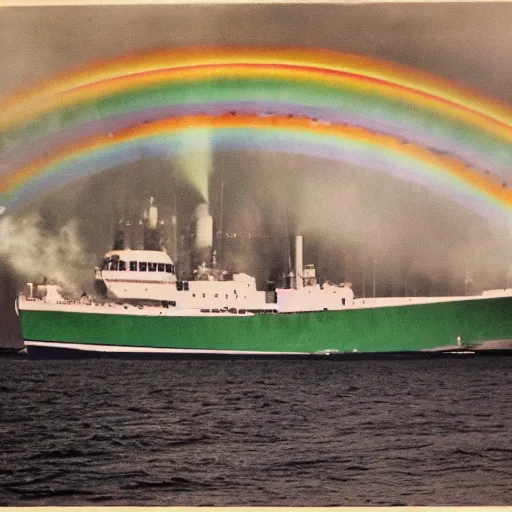 Image similar to the sinking of the rainbow warrior by the dastardly mustache twirling french