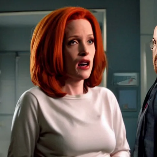 Image similar to dana scully yelling at walter white