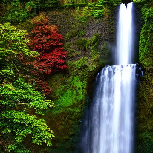 Prompt: a photo of Multnoma Falls Oregon, realistic, 4k,