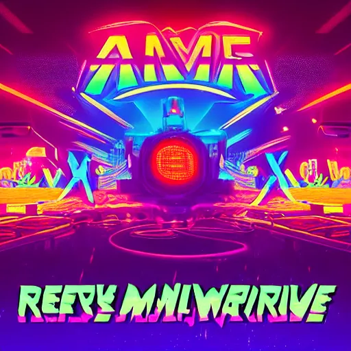 Prompt: video game arcades, synthwave, Retrowave