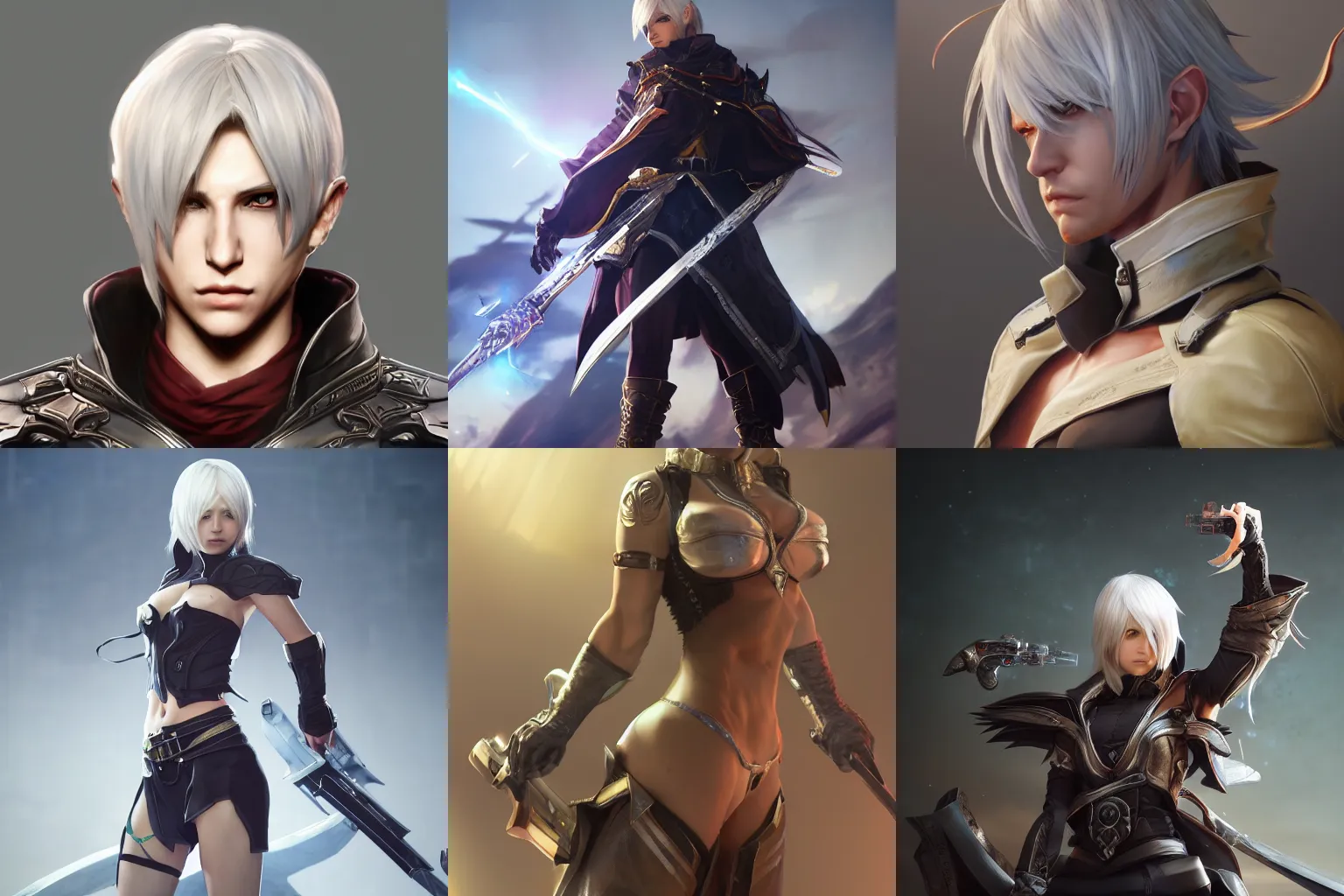 Prompt: Thancred Waters, Gunbreaker, Endwalker cinematic, Final Fantasy fan art, realistic anime, by Sakimichan, Stanley Artgerm Lau, WLOP, Rossdraws, trending on ArtStation, CGSociety, concept art, cgsociety, octane render, trending on artstation, artstationHD, artstationHQ, unreal engine, 8k