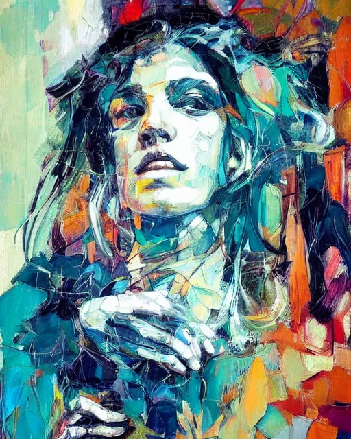 Image similar to masterpiece beautiful portrait by hopare and hernan bas