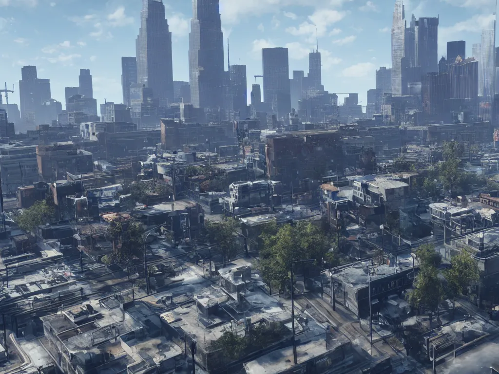 Image similar to Detroit Become Human game city, 4k detailed, unreal engine, very very well detailed image, 8k