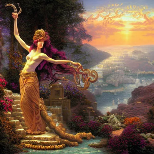 realistic mythological greek medusa, by thomas kinkade | Stable ...