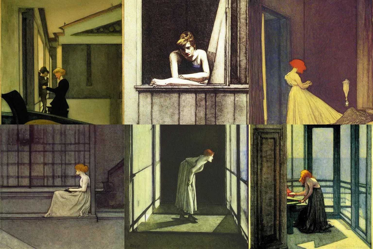 Prompt: uncontrollableby edward hopper, arthur rackham