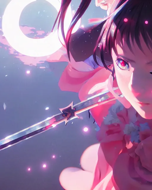 Image similar to magical girl anime screenshot, anime, intricate, sharp focus, illustration, highly detailed, digital painting, concept art, matte, art by ilya kuvshinov and ruan jia and greg rutkowski, masterpiece