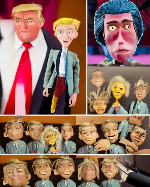 Prompt: photos donald trump as a highly detailed stop motion puppet, in the style of laika studios ’ s paranorman, coraline, kubo and the two strings