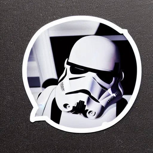 Prompt: a nice vector sticker of a star-wars-storm-trooper