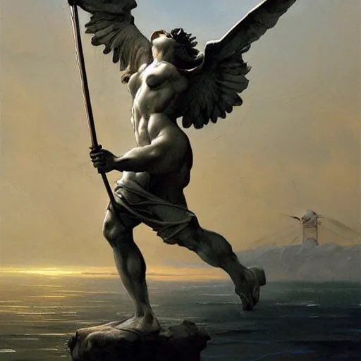 Prompt: defined straight level accurate square wind turbine propeller winged in Hand Crafted from marble by Michelangelo buonarotti. Painting by greg rutkowski Donato Giancola Jeff Simpson stamp acrylic