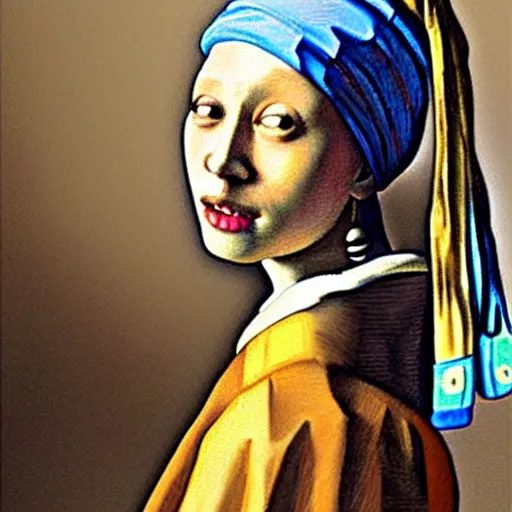 Image similar to a Vermeer portrait painting of rapper YEAT, detailed, realistic