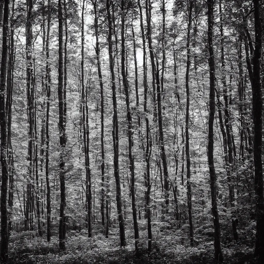 Image similar to monochrome photo of a swedish forest