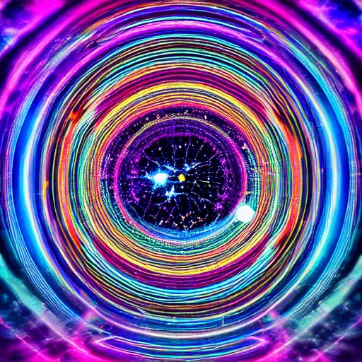 Image similar to the cosmic portal to the multiverse, chromatic aberration